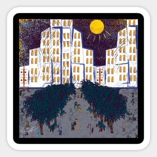 cityscape abstract art Sticker